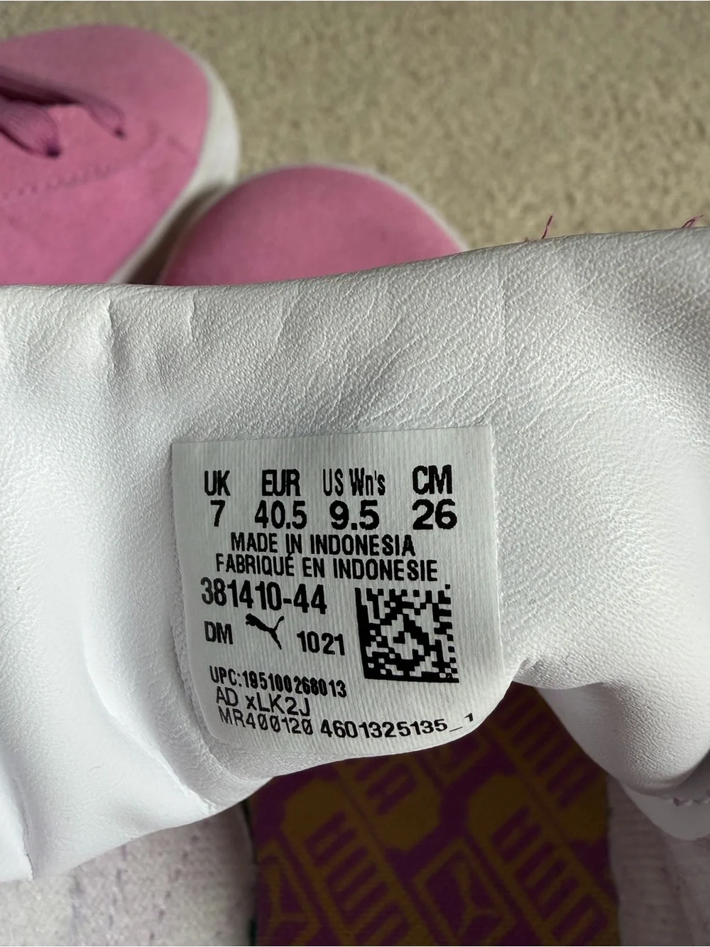 Puma Pink Suede Women's Sneakers with White Stripe